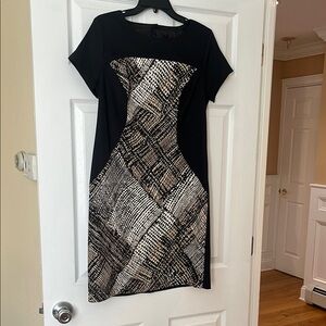 Elegant Black and White Patterned Dress